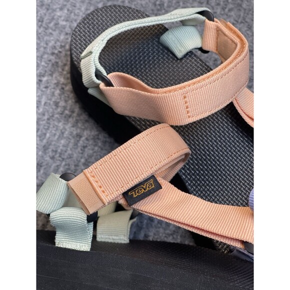 Teva Women Size 10 Flatform Universal Sandals Black Multi Pastel Color Block NEW - Picture 8 of 12